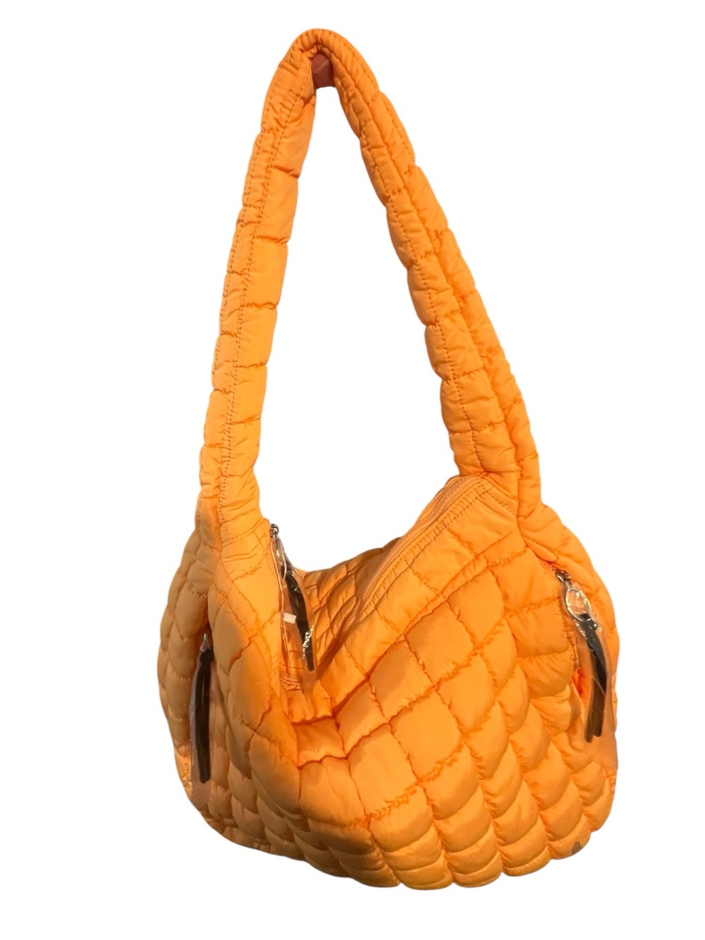NWT FREE PEOPLE MOVEMENT QUILTED CARRYALL IN NEON CLEMENTINE